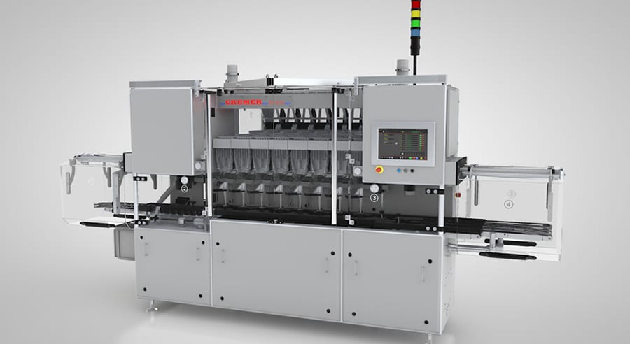 Cremer pill-counting machine with integrated conveyor